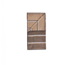 Håndklæde - 100% bomuld - Zone Denmark Sauna - Stribet Taupe